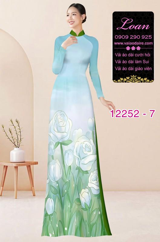 Vải áo dài hoa in 3D