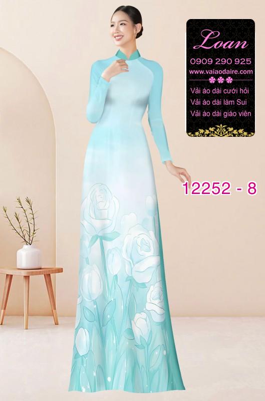 Vải áo dài hoa in 3D