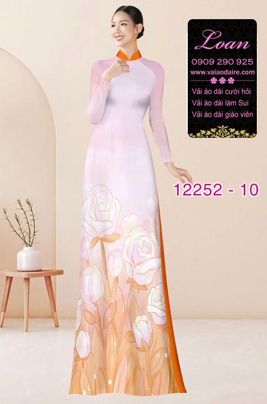 Vải áo dài hoa in 3D