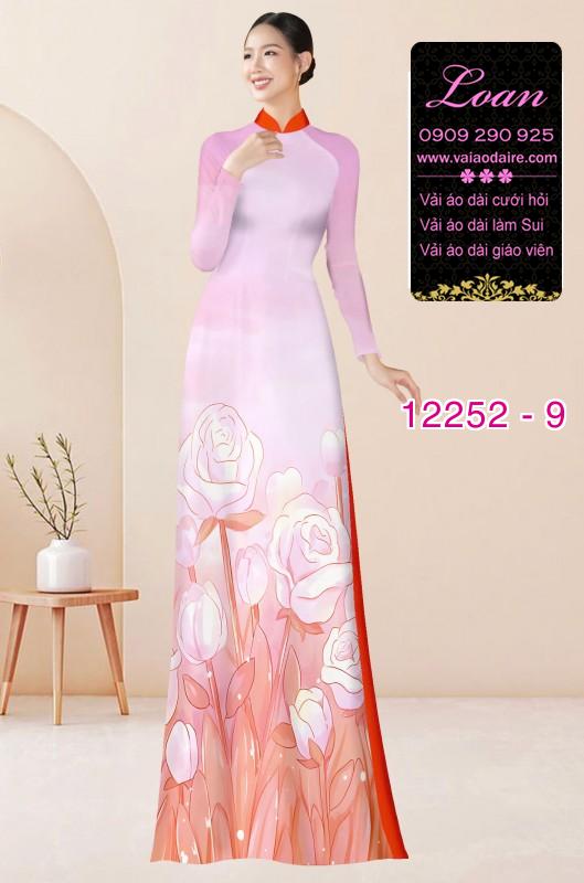 Vải áo dài hoa in 3D