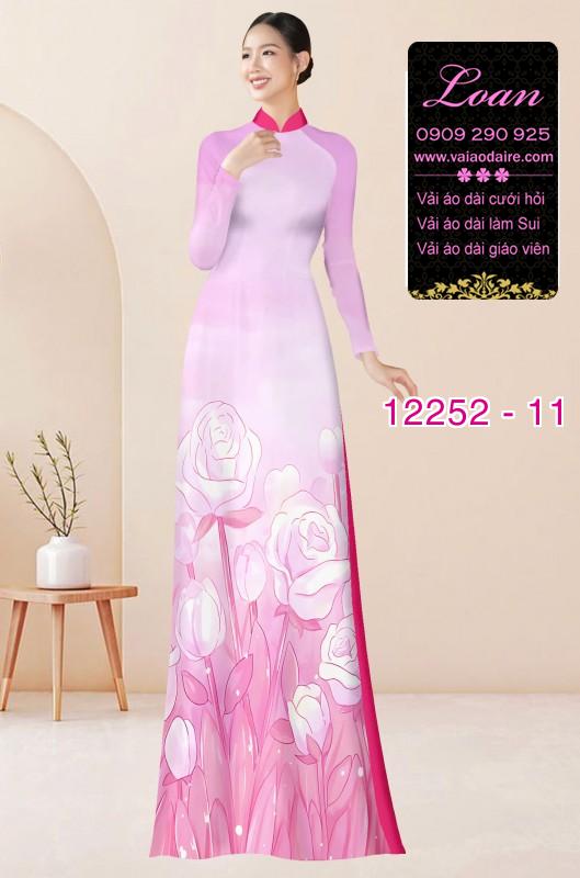 Vải áo dài hoa in 3D