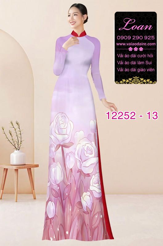 Vải áo dài hoa in 3D