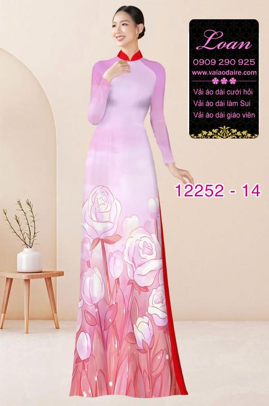 Vải áo dài hoa in 3D