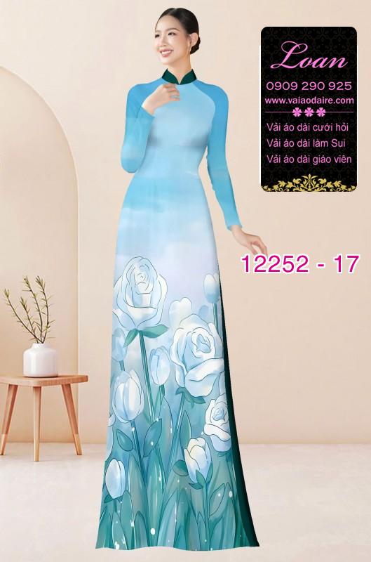 Vải áo dài hoa in 3D
