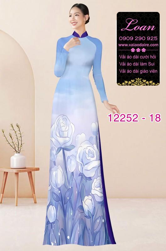 Vải áo dài hoa in 3D