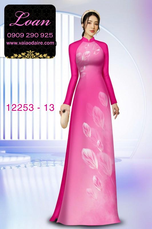 Vải áo dài hoa in 3D