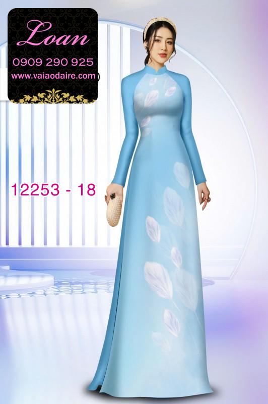 Vải áo dài hoa in 3D