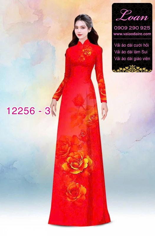 Vải áo dài hoa in 3D