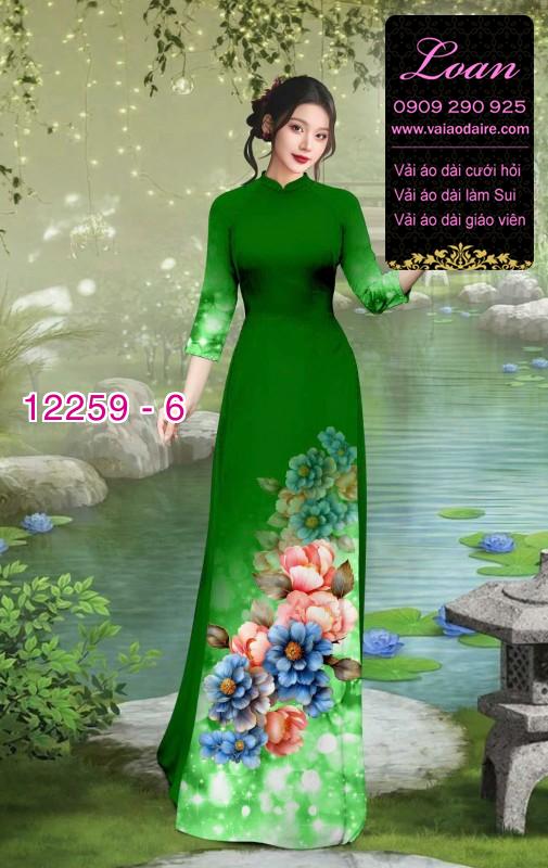 Vải áo dài hoa in 3D