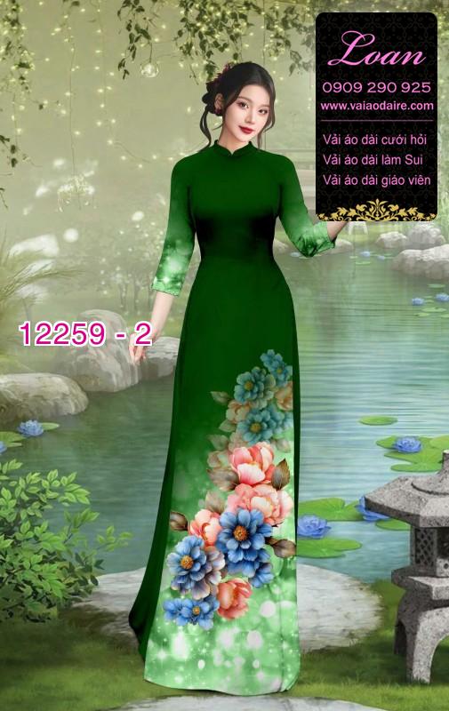 Vải áo dài hoa in 3D