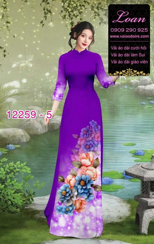 Vải áo dài hoa in 3D