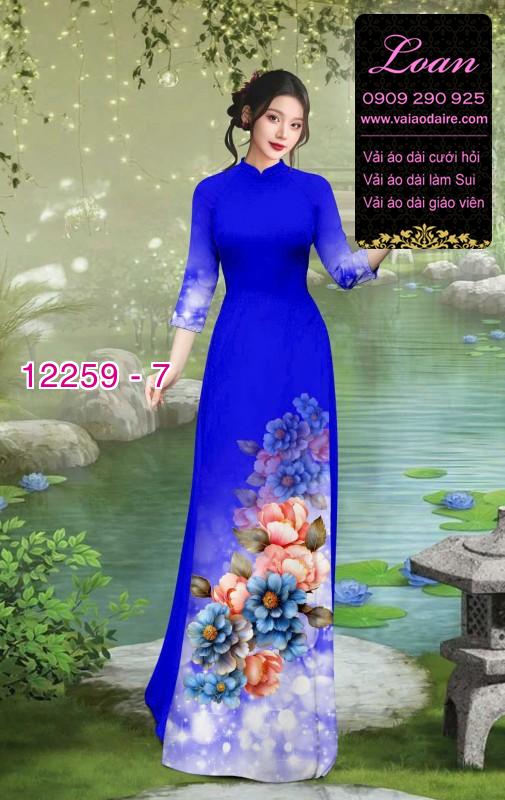 Vải áo dài hoa in 3D