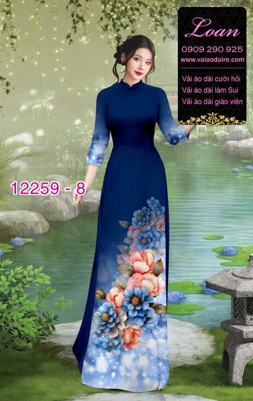 Vải áo dài hoa in 3D