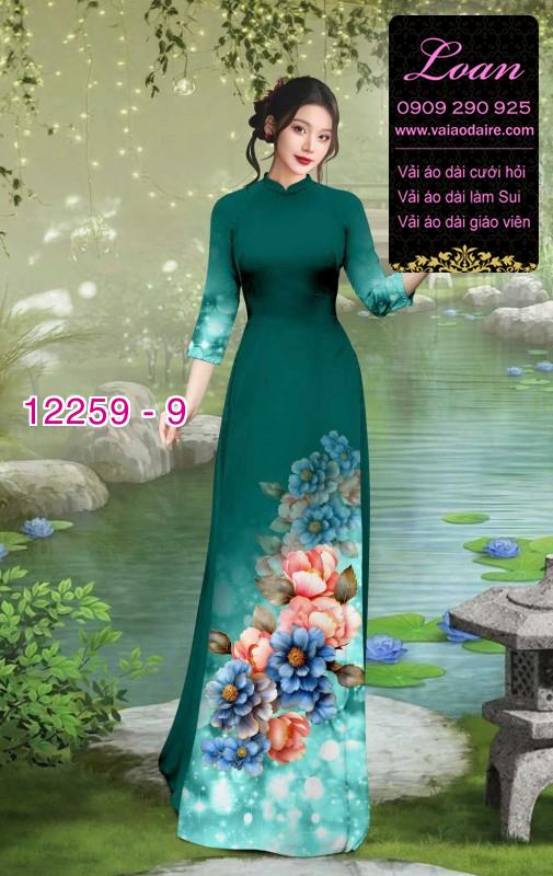 Vải áo dài hoa in 3D