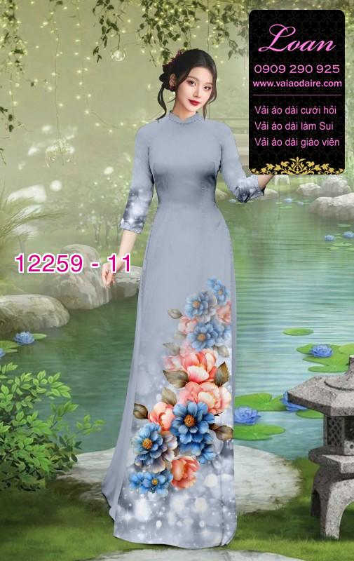 Vải áo dài hoa in 3D