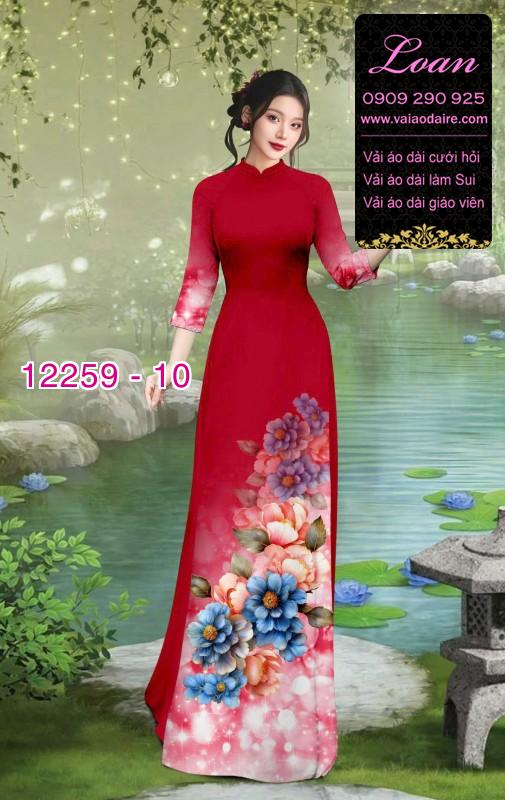 Vải áo dài hoa in 3D
