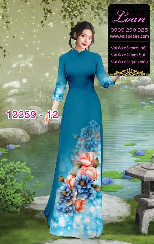 Vải áo dài hoa in 3D