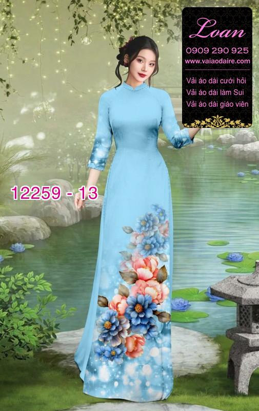 Vải áo dài hoa in 3D