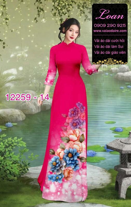 Vải áo dài hoa in 3D