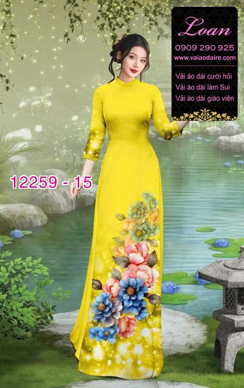 Vải áo dài hoa in 3D