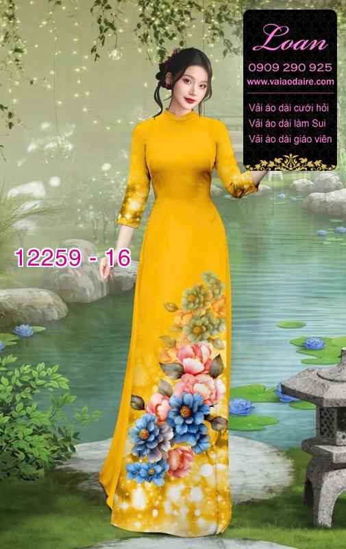 Vải áo dài hoa in 3D