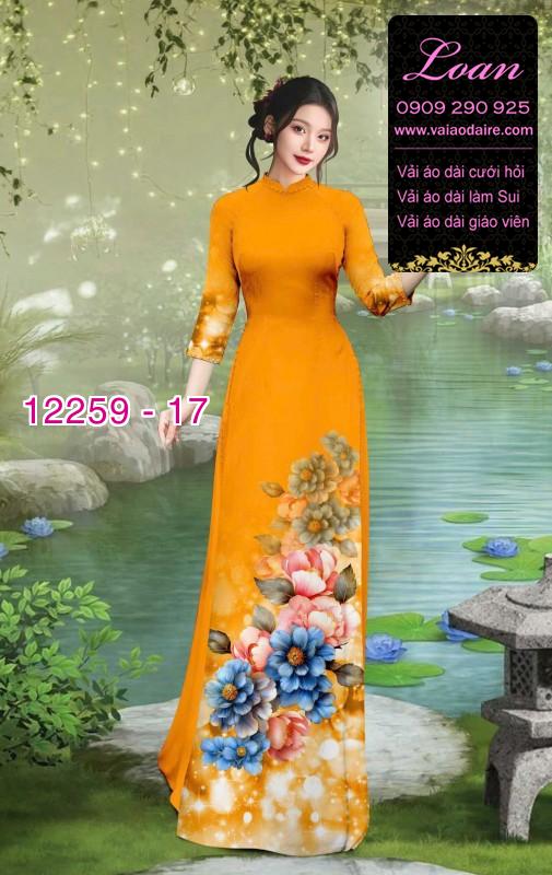 Vải áo dài hoa in 3D