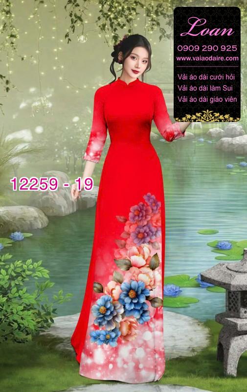 Vải áo dài hoa in 3D