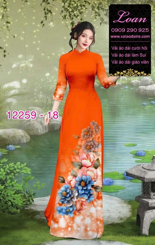 Vải áo dài hoa in 3D