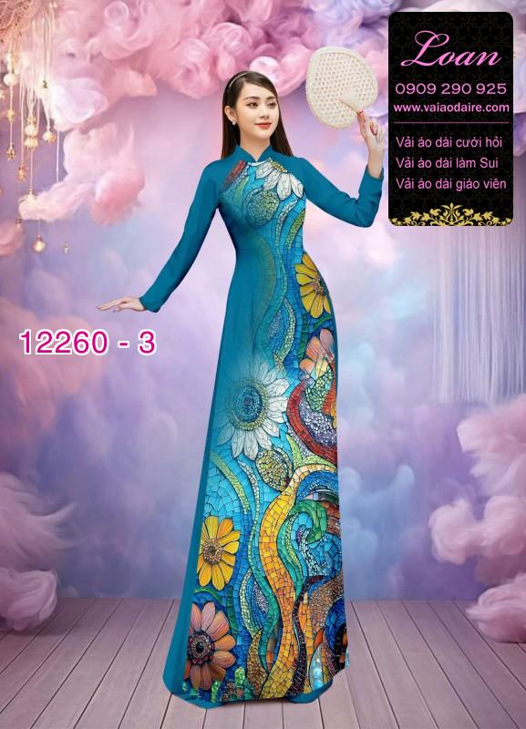 Vải áo dài hoa in 3D