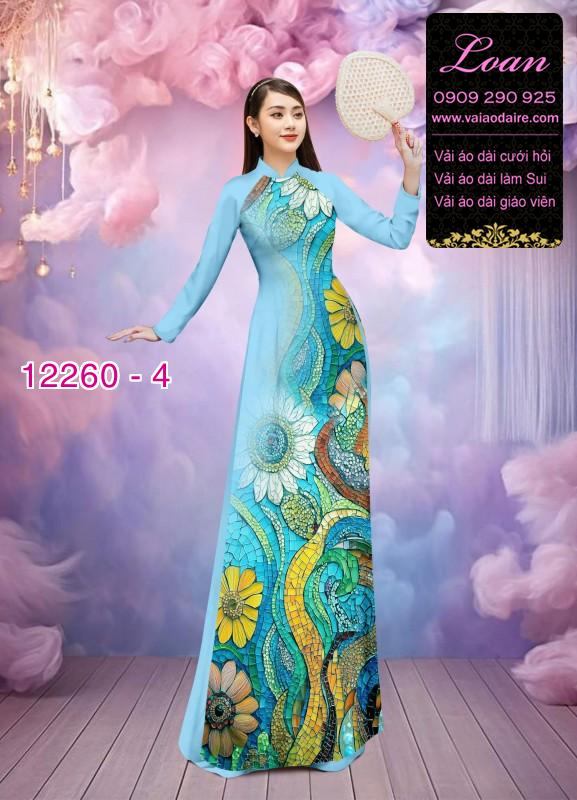 Vải áo dài hoa in 3D