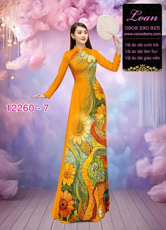 Vải áo dài hoa in 3D