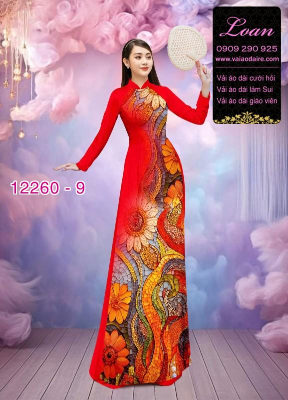 Vải áo dài hoa in 3D