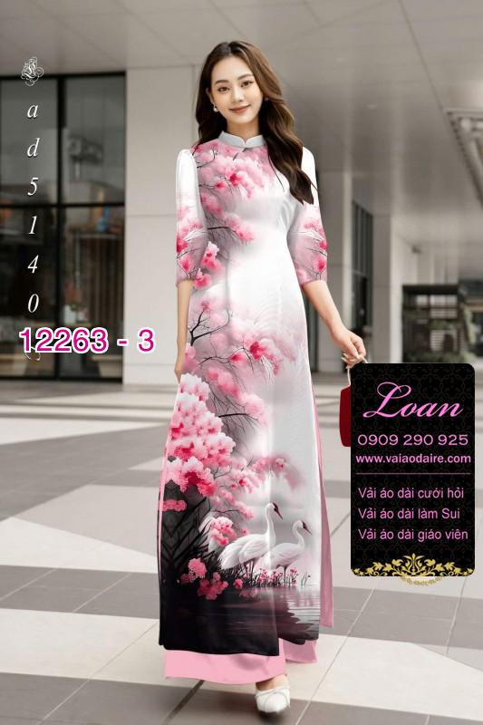 Vải áo dài hoa in 3D
