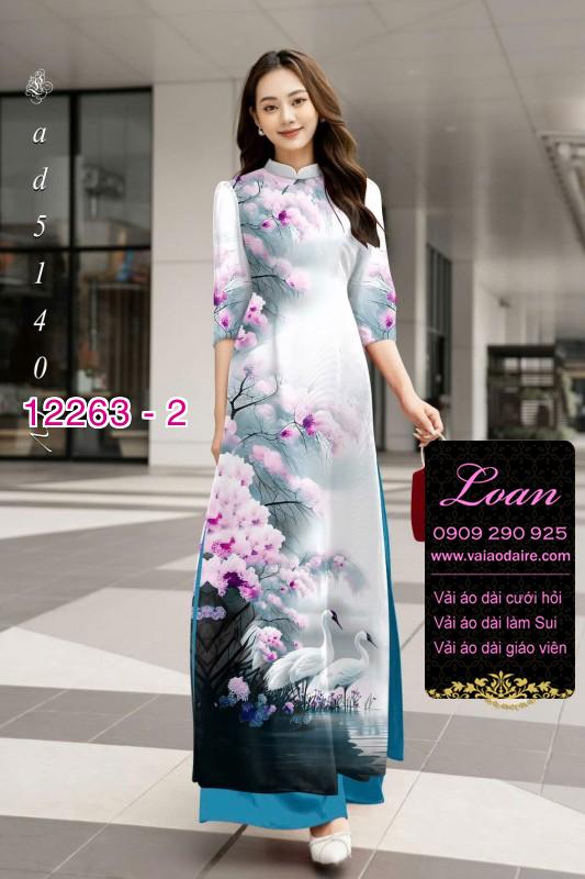 Vải áo dài hoa in 3D