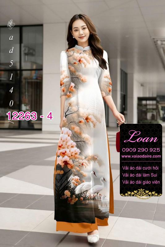 Vải áo dài hoa in 3D