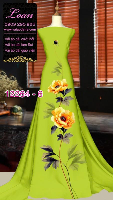 Vải áo dài hoa in 3D