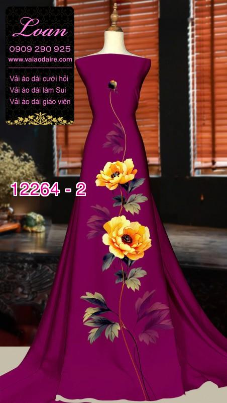 Vải áo dài hoa in 3D