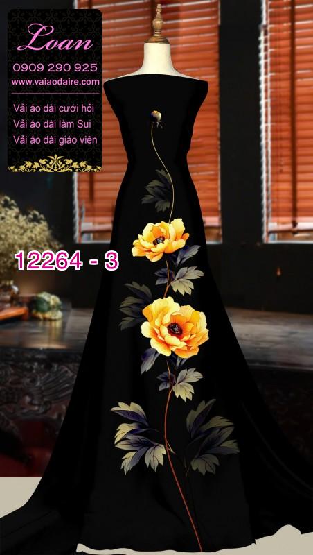 Vải áo dài hoa in 3D