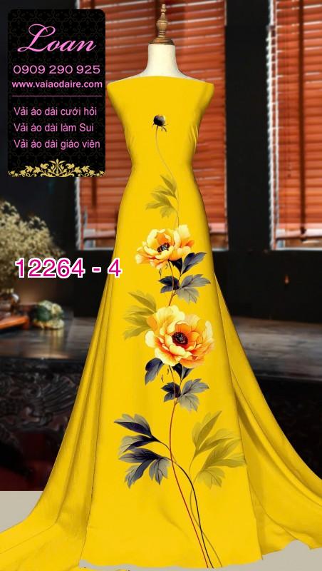 Vải áo dài hoa in 3D