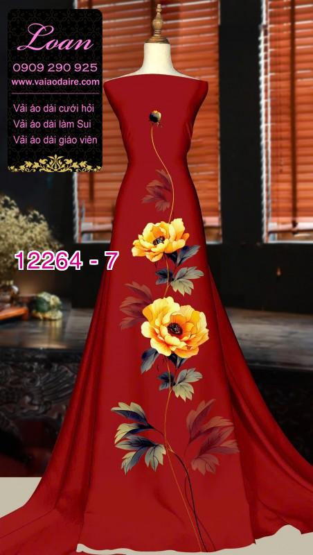 Vải áo dài hoa in 3D