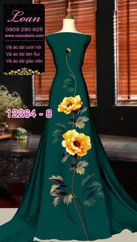 Vải áo dài hoa in 3D