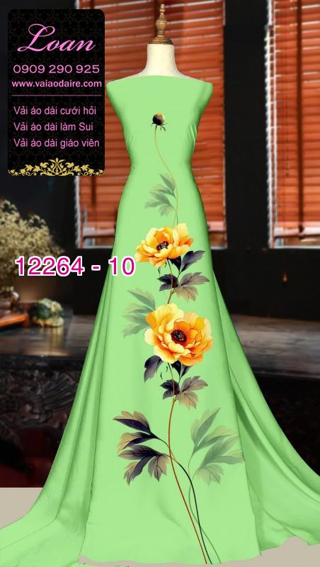 Vải áo dài hoa in 3D