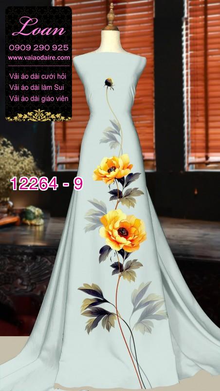 Vải áo dài hoa in 3D