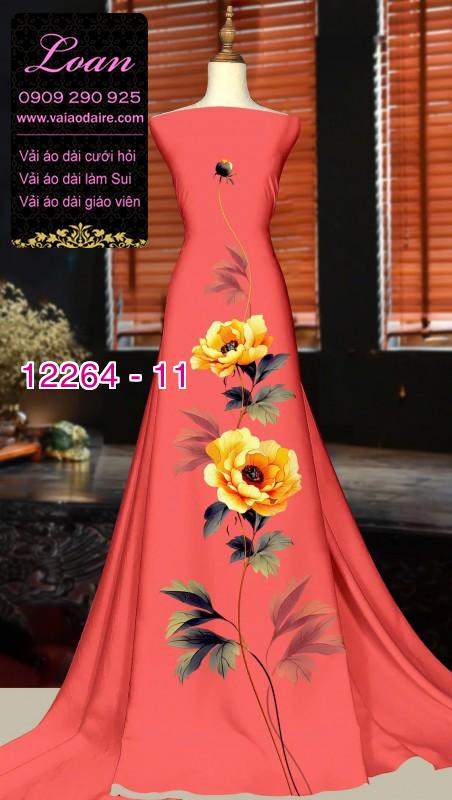 Vải áo dài hoa in 3D