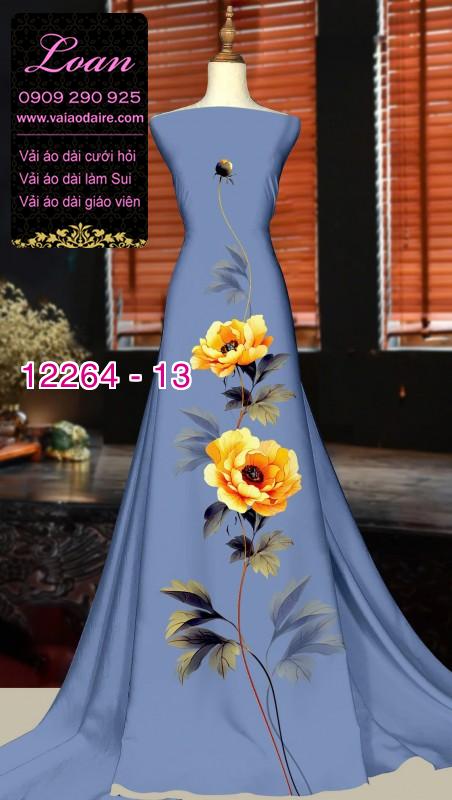 Vải áo dài hoa in 3D