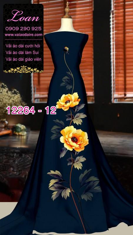 Vải áo dài hoa in 3D