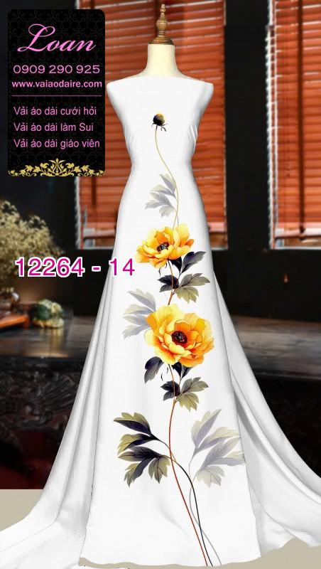 Vải áo dài hoa in 3D