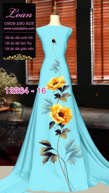 Vải áo dài hoa in 3D