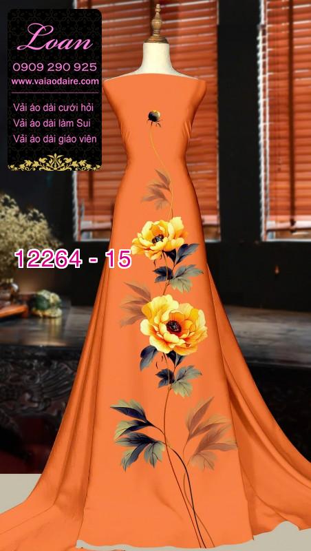 Vải áo dài hoa in 3D