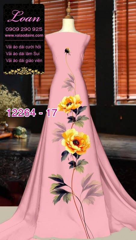 Vải áo dài hoa in 3D